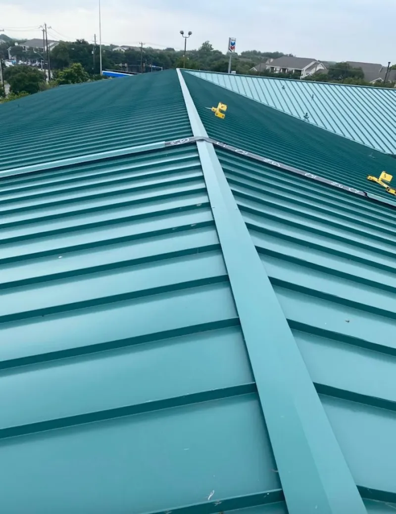 Green commercial metal roof ridge and valley for Metal Roof Repair in Scranton